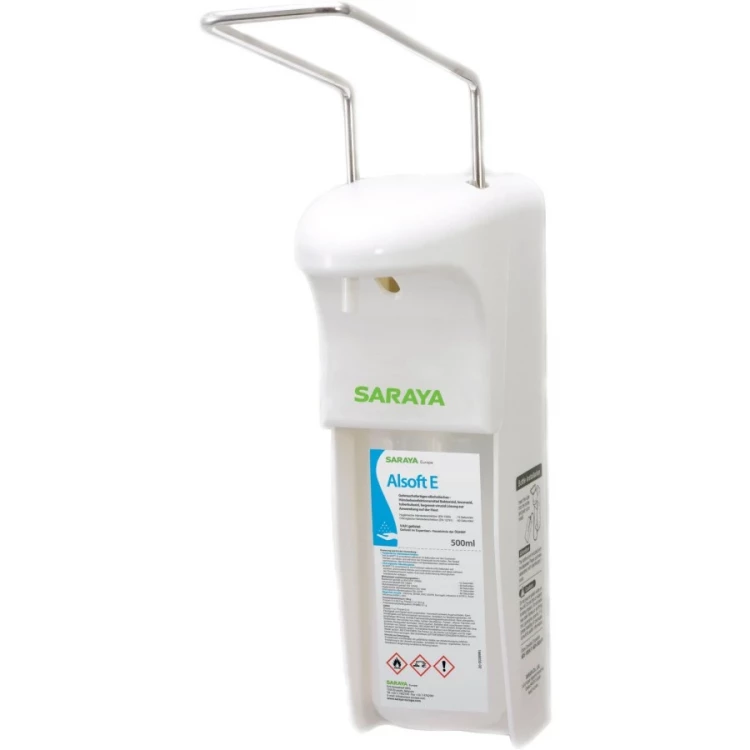 Локтевой дозатор Saraya MDS-1000 PW, СГР, Универсальный, ABS пластик, Белый, 1 л